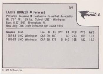 1989-90 ProCards CBA #54 Larry Houzer Back