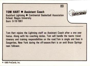1989-90 ProCards CBA #89 Tom Hart Back