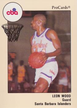 1989-90 ProCards CBA #119 Leon Wood Front