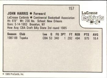 1989-90 ProCards CBA #157 John Harris Back