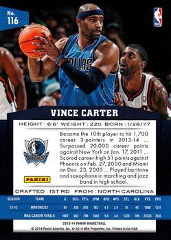 2013-14 Panini #116 Vince Carter Back