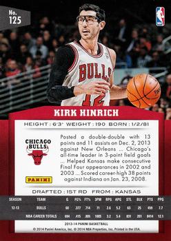 2013-14 Panini #125 Kirk Hinrich Back