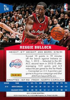 2013-14 Panini #174 Reggie Bullock Back