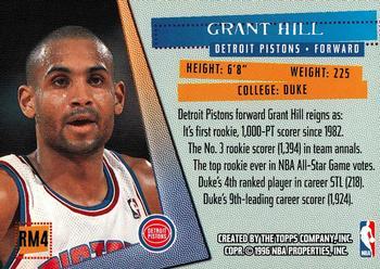 1995-96 Stadium Club - Reign Men Members Only #RM4 Grant Hill Back