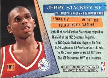 1995-96 Stadium Club - Reign Men Members Only #RM10 Jerry Stackhouse Back