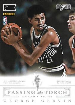 2013-14 Panini Elite - Passing The Torch #2 George Gervin / Kevin Durant Back