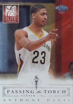 2013-14 Panini Elite - Passing The Torch #3 Alonzo Mourning / Anthony Davis Front