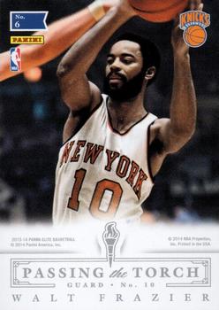 2013-14 Panini Elite - Passing The Torch #6 Carmelo Anthony / Walt Frazier Back