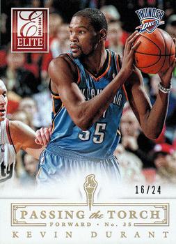 2013-14 Panini Elite - Passing The Torch Gold #2 Kevin Durant / George Gervin Front