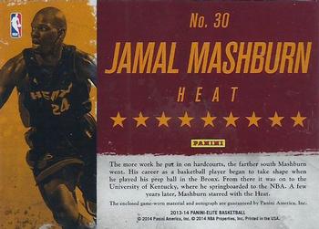 2013-14 Panini Elite - Throwback Threads Autographs #30 Jamal Mashburn Back