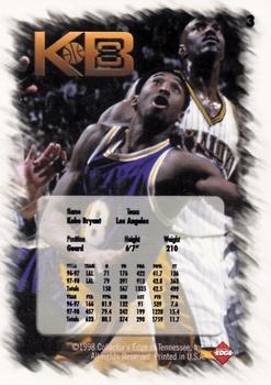 1998 Collector's Edge Impulse - KB8 Alternate Gold #3 Kobe Bryant Back