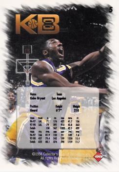 1998 Collector's Edge Impulse - KB8 Alternate Gold #5 Kobe Bryant Back