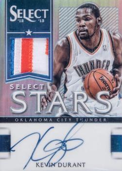 2012-13 Panini Select - Select Stars Jersey Prime Autographs Prizms #1 Kevin Durant Front