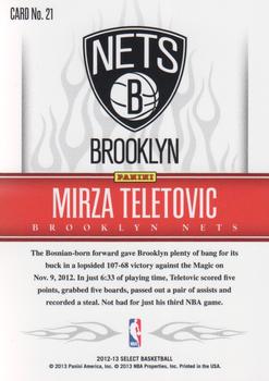 2012-13 Panini Select - Hot Rookies #21 Mirza Teletovic Back