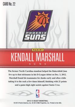 2012-13 Panini Select - Hot Rookies #22 Kendall Marshall Back