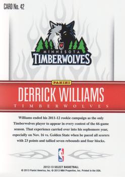 2012-13 Panini Select - White Hot Rookies #42 Derrick Williams Back