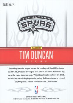 2012-13 Panini Select - White Hot Stars #14 Tim Duncan Back