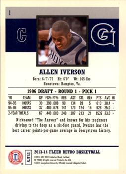 2013-14 Fleer Retro #1 Allen Iverson Back