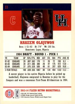 2013-14 Fleer Retro #33 Hakeem Olajuwon Back