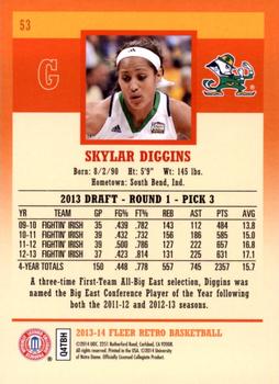2013-14 Fleer Retro #53 Skylar Diggins Back