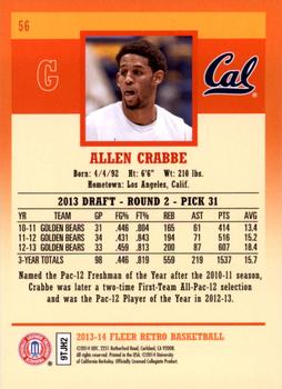 2013-14 Fleer Retro #56 Allen Crabbe Back