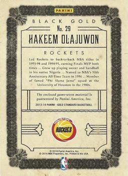 2013-14 Panini Gold Standard - Black Gold Threads #29 Hakeem Olajuwon Back