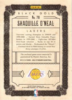 2013-14 Panini Gold Standard - Black Gold Threads #78 Shaquille O'Neal Back