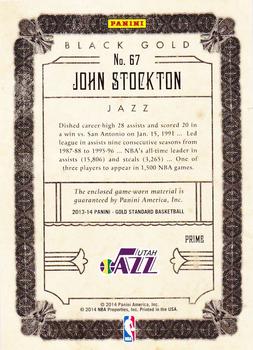 2013-14 Panini Gold Standard - Black Gold Threads Prime #67 John Stockton Back