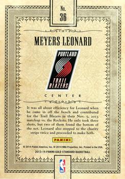 2013-14 Panini Gold Standard - Gold Prospects #36 Meyers Leonard Back