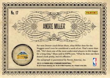 2013-14 Panini Gold Standard - Gold Scripts #17 Andre Miller Back