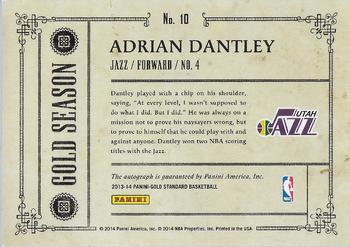 2013-14 Panini Gold Standard - Gold Season Autographs #10 Adrian Dantley Back