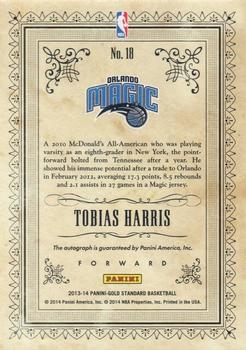 2013-14 Panini Gold Standard - Gold Strike Signatures #18 Tobias Harris Back