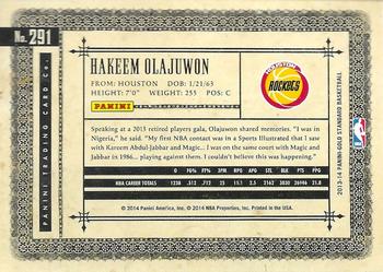 2013-14 Panini Gold Standard - Platinum #291 Hakeem Olajuwon Back