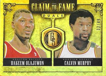 2013-14 Panini Gold Standard - Claim to Fame Duals #34 Hakeem Olajuwon / Calvin Murphy Front