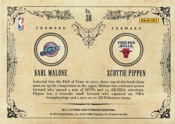 2013-14 Panini Gold Standard - Claim to Fame Duals #38 Karl Malone / Scottie Pippen Back