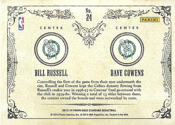 2013-14 Panini Gold Standard - Claim to Fame Duals Black #24 Bill Russell / Dave Cowens Back
