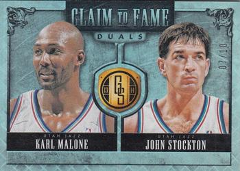 2013-14 Panini Gold Standard - Claim to Fame Duals Platinum #15 Karl Malone / John Stockton Front
