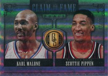 2013-14 Panini Gold Standard - Claim to Fame Duals Platinum #38 Karl Malone / Scottie Pippen Front