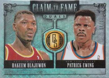 2013-14 Panini Gold Standard - Claim to Fame Duals Platinum #39 Hakeem Olajuwon / Patrick Ewing Front