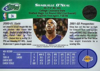 2001-02 Topps eTopps #34 Shaquille O'Neal Back