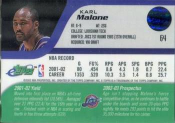 2002-03 Topps eTopps #64 Karl Malone Back