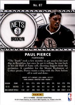 2013-14 Panini Crusade #87 Paul Pierce Back