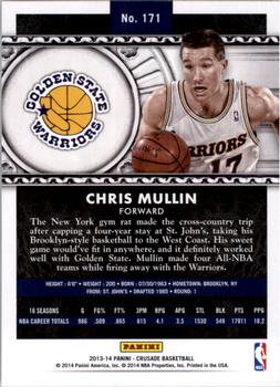 2013-14 Panini Crusade #171 Chris Mullin Back