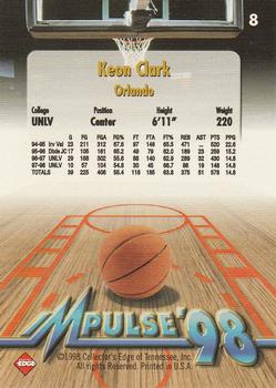 1998 Collector's Edge Impulse #8 Keon Clark Back