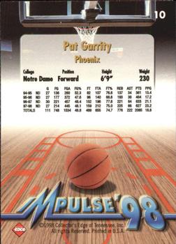 1998 Collector's Edge Impulse #10 Pat Garrity Back