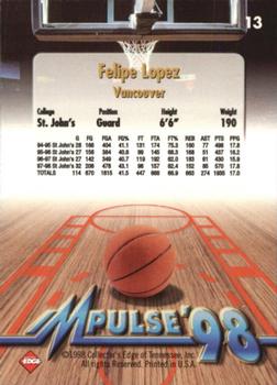 1998 Stadium Club #NC20 Felipe Lopez MT-NRMT Basketball Card