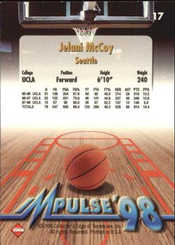 1998 Collector's Edge Impulse #17 Jelani McCoy Back