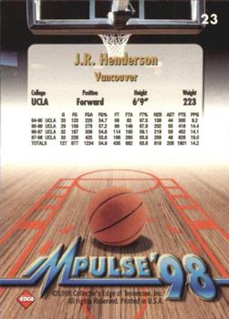 1998 Collector's Edge Impulse #23 J.R. Henderson Back