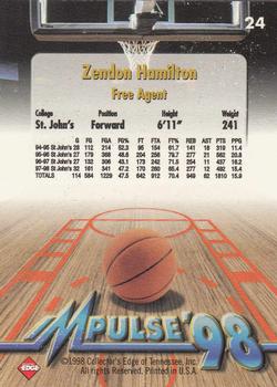 1998 Collector's Edge Impulse #24 Zendon Hamilton Back
