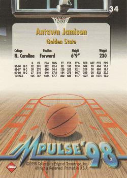 1998 Collector's Edge Impulse #34 Antawn Jamison Back